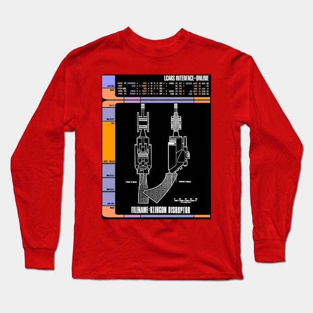 Computer Readout Showing Disruptor Weapon Long Sleeve T-Shirt by Starbase79